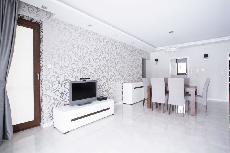 Modern Living Room with Wallpaper